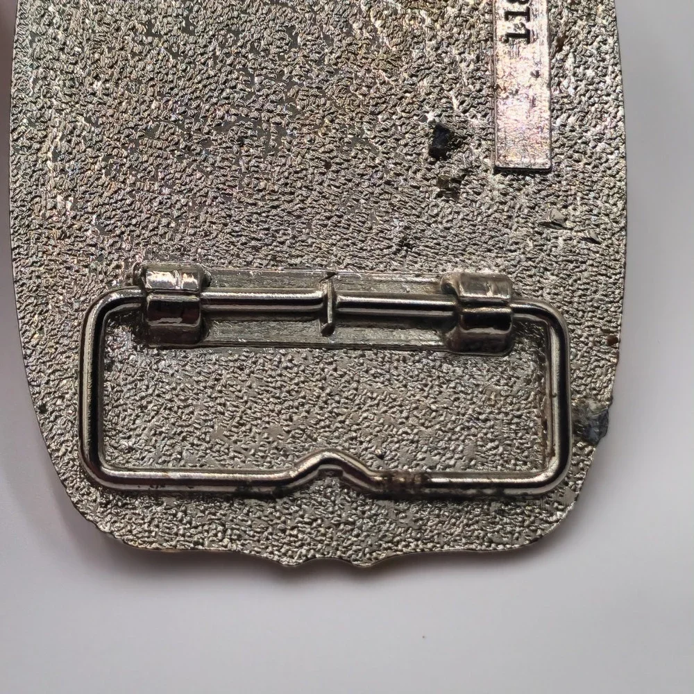 Vintage 200th Anniversary American Eagle Belt Buckle Silver Layer Gold Trim USA